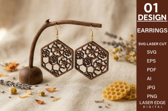 Bee Honeycomb Floral Earrings Laser Cut Review