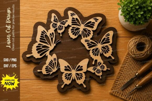 Butterfly Floral Wreath Laser Cut SVG Review