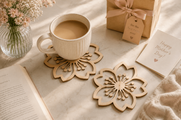 Cherry Blossom Coaster Laser Cut SVG Review