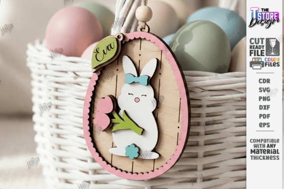 Easter Bunny Egg Ornament Laser Cut CNC Review