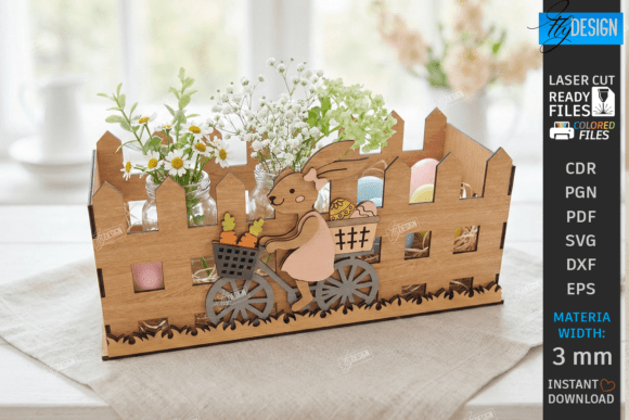Easter Decor Laser Cut Easter Basket
