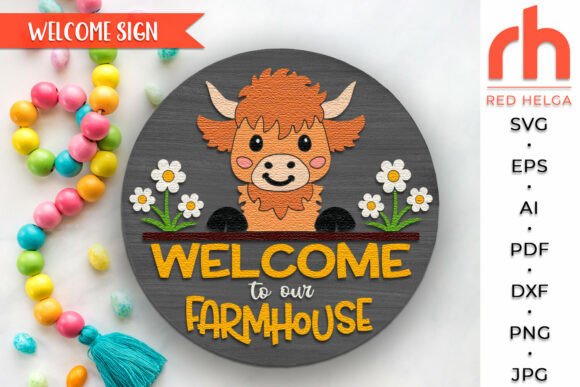 Farmhouse Door Sign, Cute Highland Cow Review