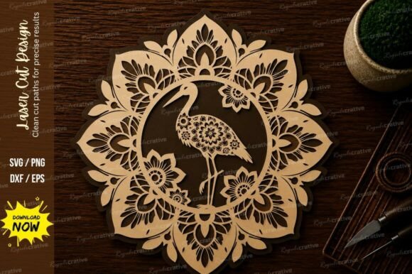 Floral Bird Mandala Decor Laser Cut SVG Review