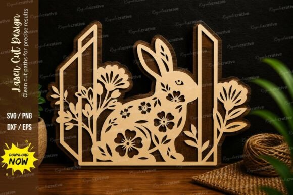 Floral Bunny Garden Scene Laser Cut SVG Review