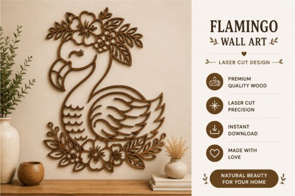 Floral Flamingo Wall Art Laser Cut SVG Review