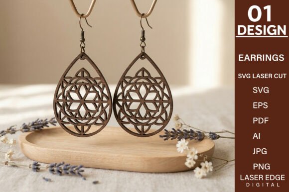Floral Geometric Earring Laser Cut SVG Review