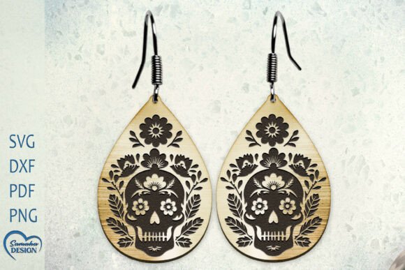 Floral Scull Earrings Laser Cut Review