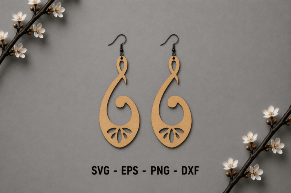 Floral Swirl Wooden Earrings Laser Cut Review