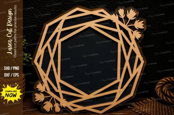 Geometric Floral Frame Laser Cut Svg Des Review