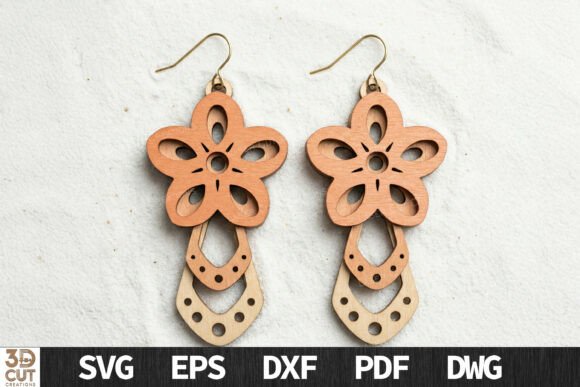 Layered Flower Dangle Earrings SVG Review