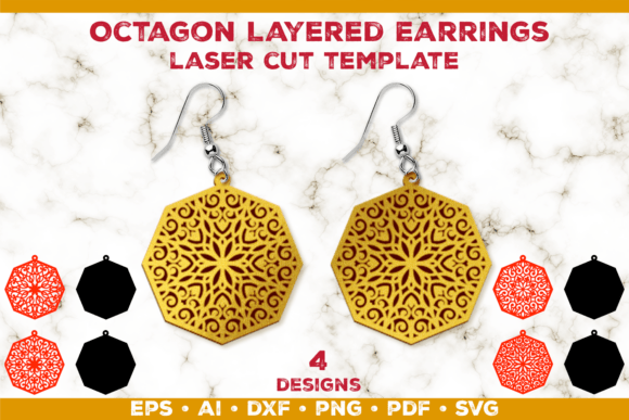 Octagon Layered Earrings Laser Cut Review
