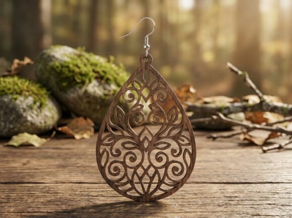 Ornamental Teardrop Wooden Earring SVG Review