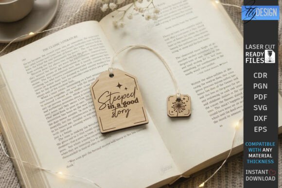 Tea Bag Bookmark Laser Cut Book Lover Review