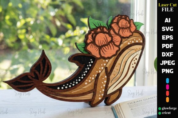 Whale Floral Wall Art Laser Cut Design Review